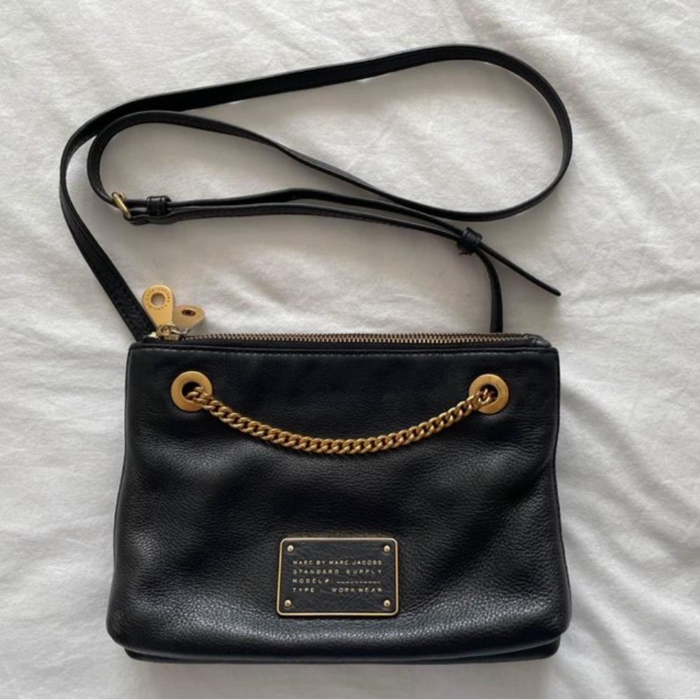 Marc Jacobs Double Decker Workwear Leather Chainlink Purse + Wallet